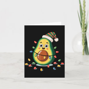 Lighting Avocado Ugly Christmas Sweater Guacamole  Card