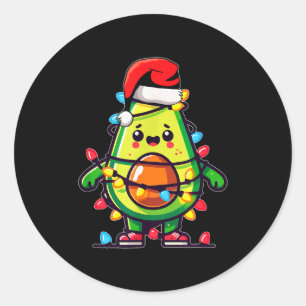 Lighting Avocado Ugly Christmas Sweater Guacamole  Classic Round Sticker