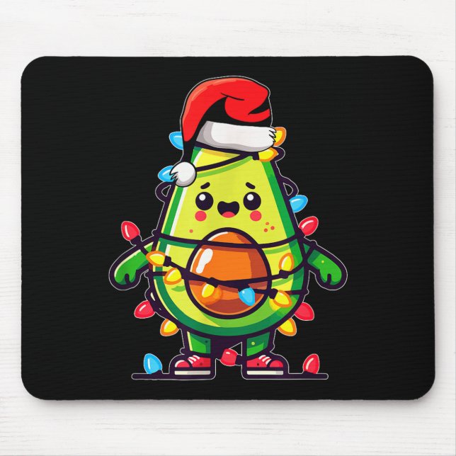 Lighting Avocado Ugly Christmas Sweater Guacamole  Mouse Pad (Front)