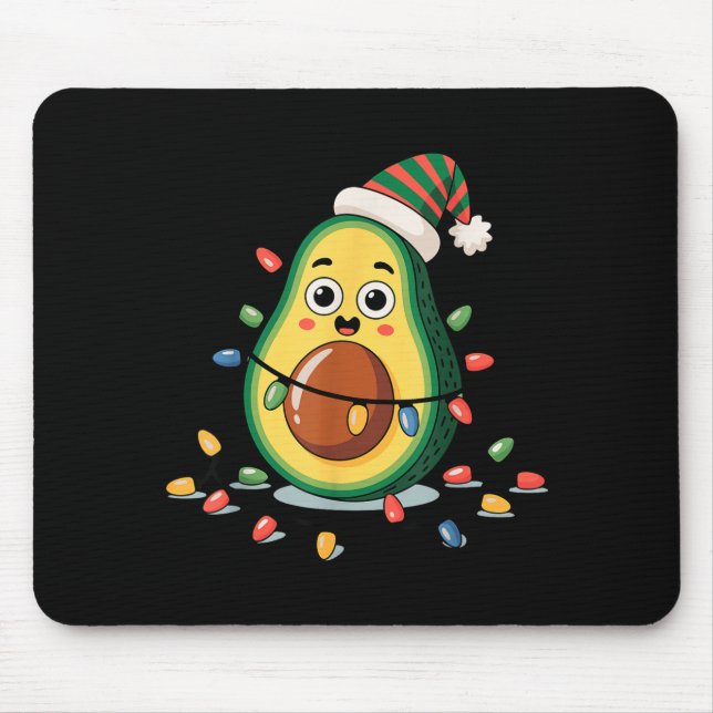 Lighting Avocado Ugly Christmas Sweater Guacamole  Mouse Pad (Front)