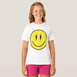 Lighting Bolt Eyes Emoji Yellow Face Emoticon T-Shirt