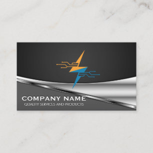 Lighting Bolt Tech Logo Business Card