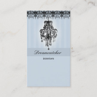 Lighting Chandelier Real Estate Business Card Blue