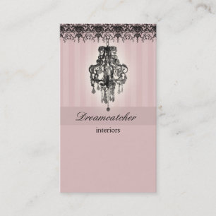 Lighting Chandelier Real Estate Business Card Pink