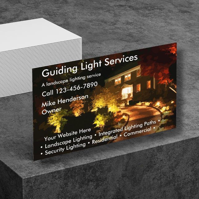 Lighting Landscaping Business Cards (Creator Uploaded)
