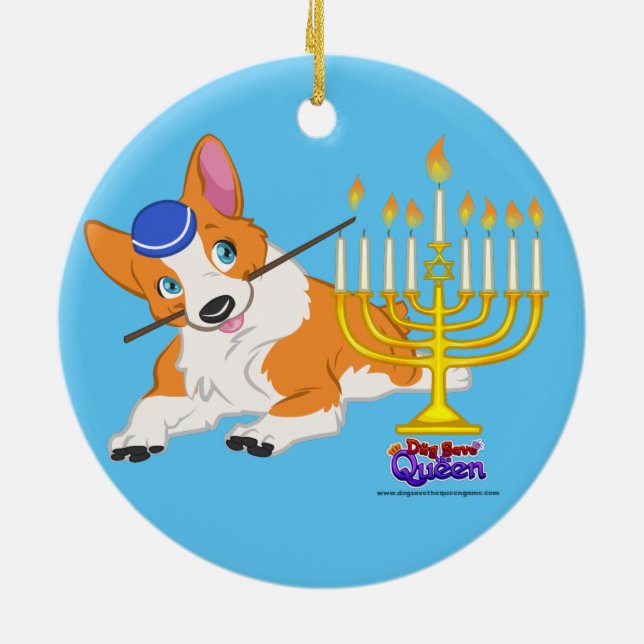Lighting the Menorah- Ornament (Back)