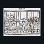 Lighting the Menorah Postcard<br><div class="desc">Jewish School's Lighting the Menorah (woodcut) located at a Private Collection.</div>