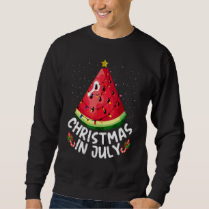 Lighting Watermelon Xmas Tree Summer Christmas In Sweatshirt