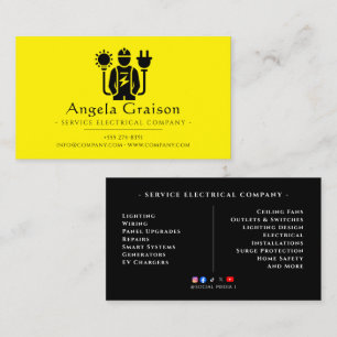 Lighting, Wiring, Professional Electrician Business Card