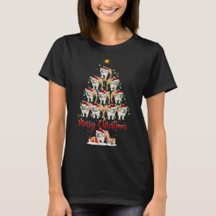 Lighting Xmas Matching Santa English Bulldog Chris T-Shirt