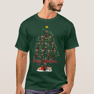 Lighting Xmas Matching Santa Irish Setter Dog Chri T-Shirt