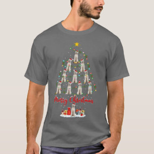 Lighting Xmas Matching Santa White Corded Dog Chri T-Shirt