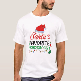 Lighting Xmas Santa's-Favorite Psychologist Christ T-Shirt