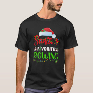 Lighting Xmas Santa's Favourite Rowing Christmas T-Shirt
