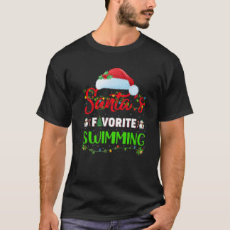 Lighting Xmas Santa's Favourite Swimming Christmas T-Shirt