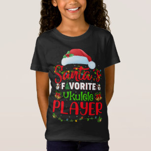 Lighting Xmas Santa's Favourite Ukulele Player Chr T-Shirt
