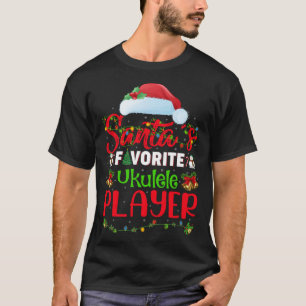 Lighting Xmas Santa's Favourite Ukulele Player Chr T-Shirt