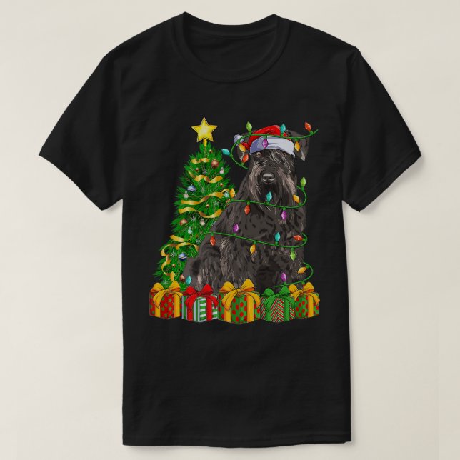Lighting Xmas Tree Matching Miniature Schnauzer Ch T-Shirt (Design Front)