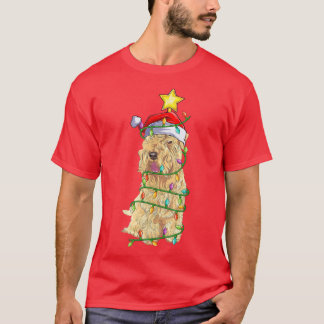 Lighting Xmas Tree Matching Santa Wheaten Terrier  T-Shirt