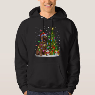 Lighting Xmas Tree Staffordshire Bull Terrier Dog Hoodie