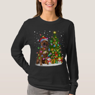 Lighting Xmas Tree Staffordshire Bull Terrier Dog T-Shirt