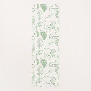 Lightleaf Flow Monochromatic Leafy Green Off-White Yoga Mat