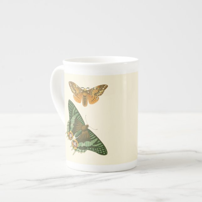 Lightly Bordered Butterfly Painting Bone China Mug (Front Left)