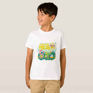Lightly Cute "Hello Summer" Text T-Shirt