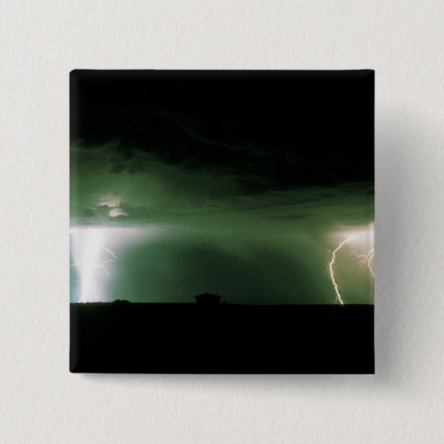 Lightning. 15 Cm Square Badge (Front)