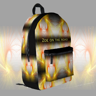 Lightning abstract - cool fractal, personalizable printed backpack