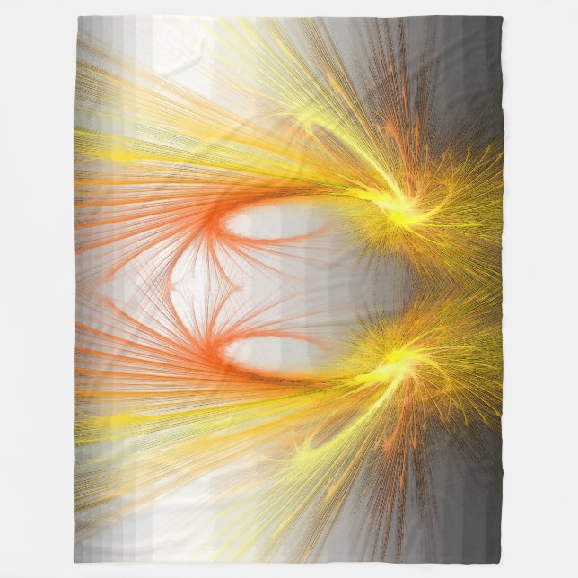Lightning abstract - fractal  fleece blanket (Front)