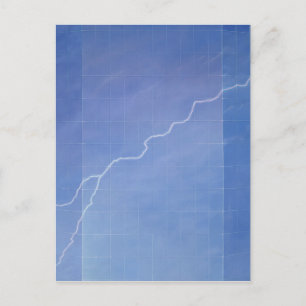 Lightning Across Glass Building Postcard
