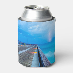 Lightning At Navarre Beach Pier Can Cooler