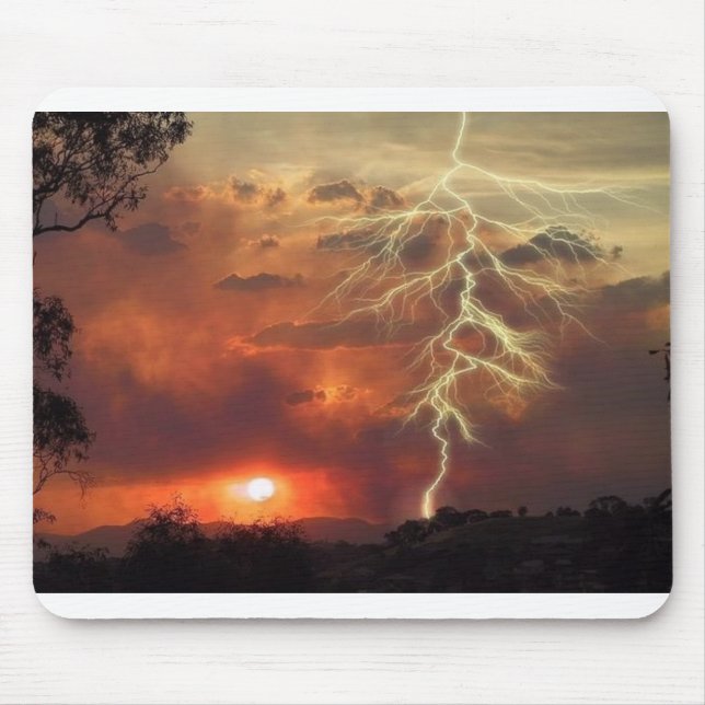 lightning at sunset mouse pad (Front)
