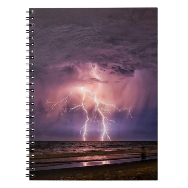 Lightning at the Beach on Notebook (Front)