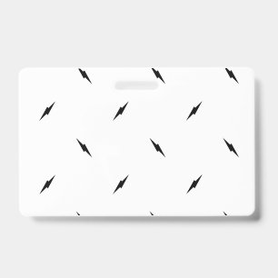 Lightning Bolt Badges Modern Minimal Power Desig ID Badge