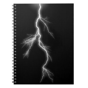 Lightning Bolt, Black Sky Spiral Notebook
