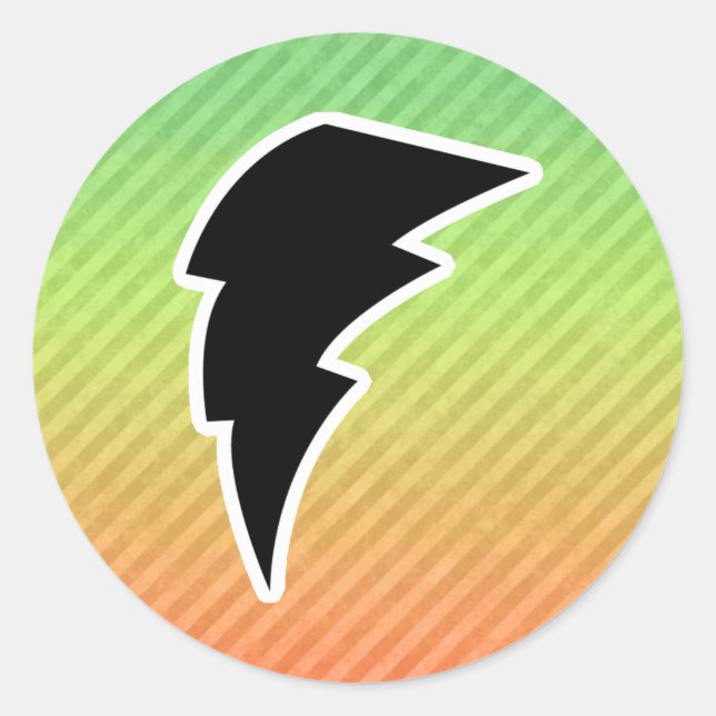 Lightning Bolt Classic Round Sticker (Front)