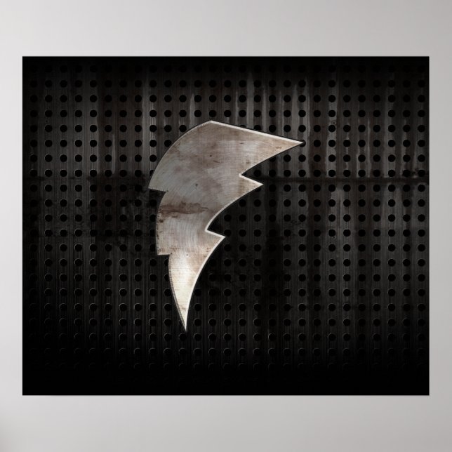 Lightning Bolt; Cool Black Poster (Front)