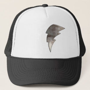Lightning Bolt; Cool Black Trucker Hat