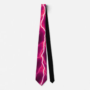 Lightning Bolt - Deep Pink Neck Tie