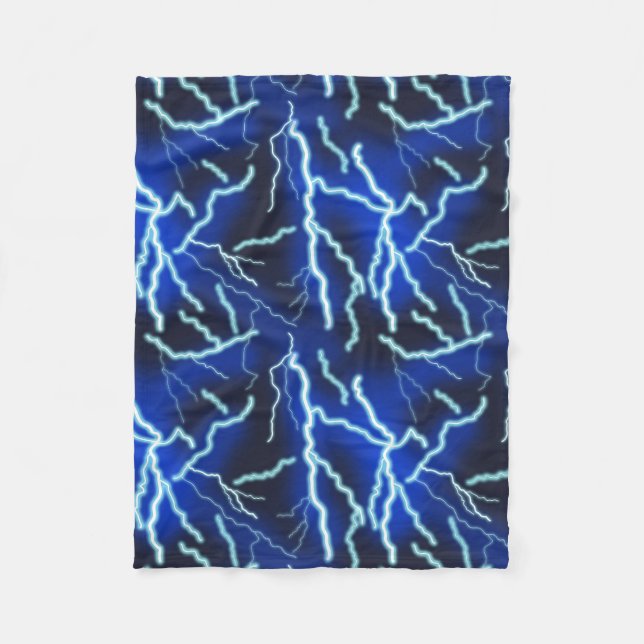 Lightning Bolt Electricity Thunderstorm Night Sky Fleece Blanket (Front)