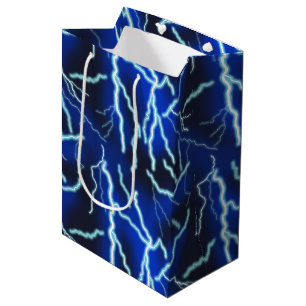 Lightning Bolt Electricity Thunderstorm Night Sky Medium Gift Bag