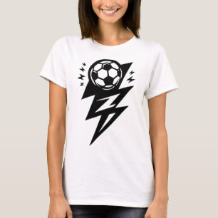 Lightning Bolt Footll Or Soccer Player Black Graph T-Shirt