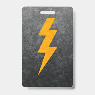 Lightning Bolt in Concrete ID Badge