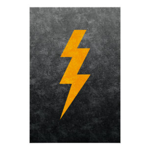 Lightning Bolt in Concrete Poster