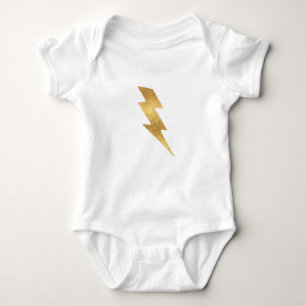 Lightning Bolt in Metallic Gold Baby Bodysuit