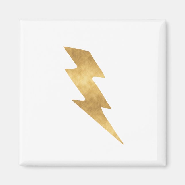 Lightning Bolt in Metallic Gold Magnet (Front)