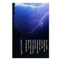 Lightning bolt pierces the night sky with Quote