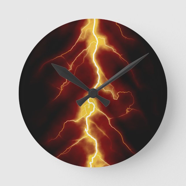 Lightning Bolt Round Clock (Front)